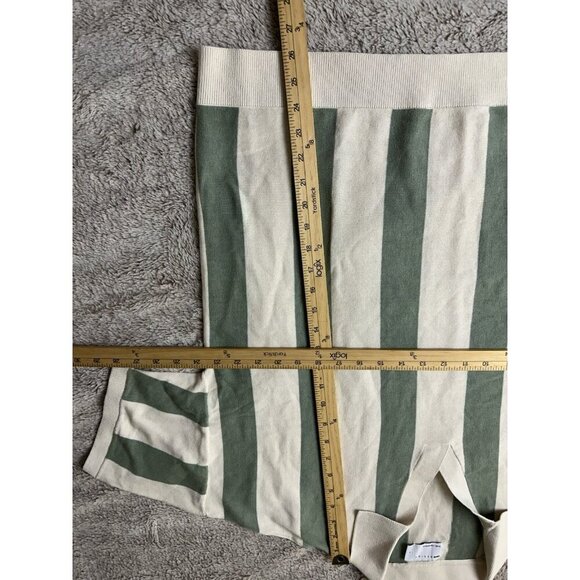 ASOS DESIGN relaxed knit textured notch neck polo shirt in ecru green stripe L - Picture 5 of 12